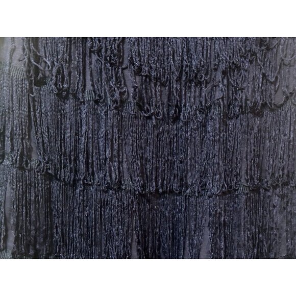 H&M, The Look: 1920's Flapper, Fringe Mini Cocktail Dress, Blue, Large - Picture 9 of 12